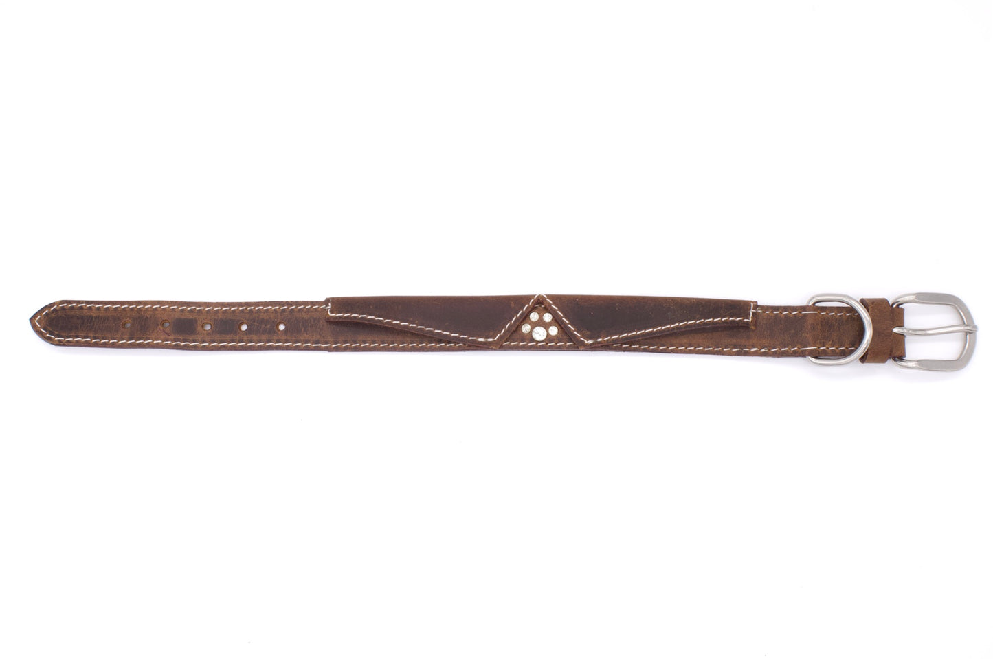 Vintage Hundehalsband mit Kragen aus Echtleder,