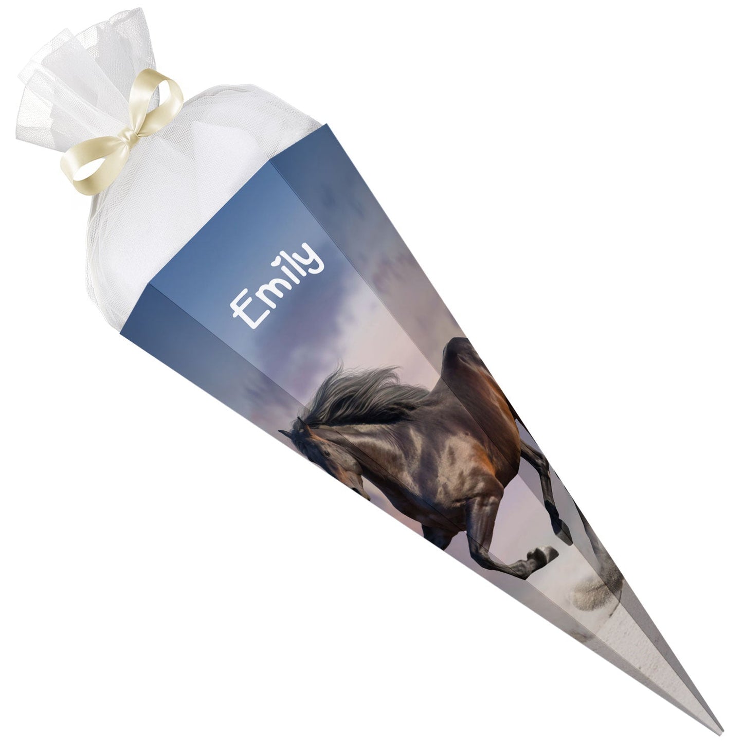 Bedruckte Schultüte mit Namen - Pferd