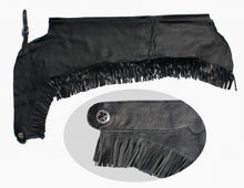 "EE Tack" Chaps mit Fransen - Premium Soft Glattleder - Schwarz - Reissverschluss - Gr. XS bis XL