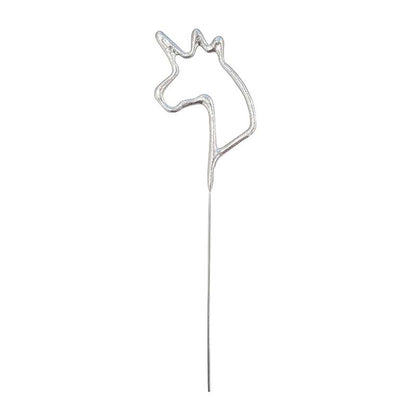 Wunderkerze ca. 18 cm Einhorn Silber