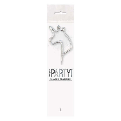 Wunderkerze ca. 18 cm Einhorn Silber