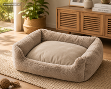 MONT CHALET Hundebett Katzenbett Gr. M Beige Fellimitat Tierbett Kuschelbett HA1