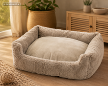 MONT CHALET Hundebett Katzenbett Gr. M Beige Fellimitat Tierbett Kuschelbett HA1