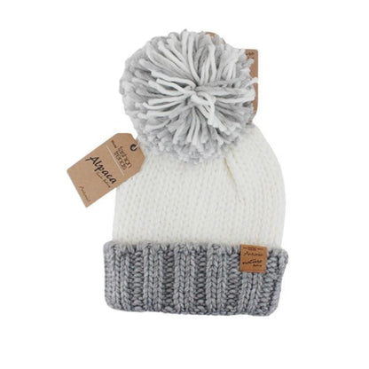 Winter Damen Mütze » Bommelmütze Emma » Strickmütze wolliges, dickes Garn » Wintermütze mit Bommel