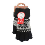 Vevotex - Kinderhandschuhe mit Soft Teddy » gefütterte Kinder Handschuhe » Fingerhandschuhe Angori » Kinder Winterhandschuhe » Strickhandschuhe mit Norweger Stern