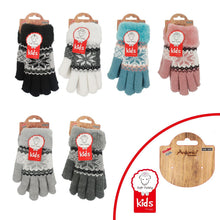 Vevotex - Kinderhandschuhe mit Soft Teddy » gefütterte Kinder Handschuhe » Fingerhandschuhe Angori » Kinder Winterhandschuhe » Strickhandschuhe mit Norweger Stern