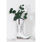 Vase Stiefel Cowboystiefel weiß H. 29,5 cm - Gilde Handwerk
