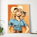 Woman Wearing A Cowboy Hat Art Print