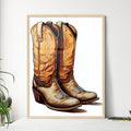 Pair Of Cowboy Boots Art Print