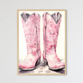 Pair Of Pink Cowboy Boots Art Print