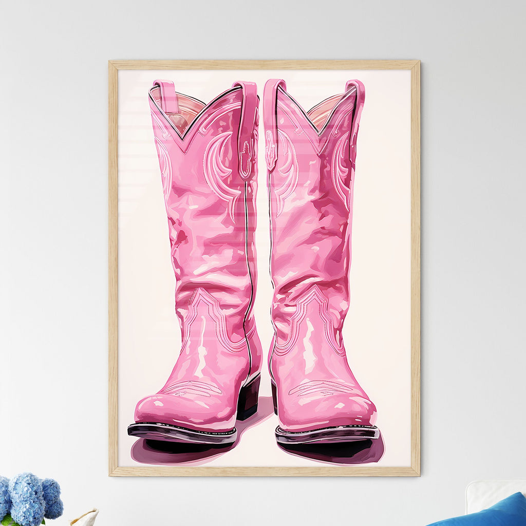 Pair Of Pink Cowboy Boots Art Print