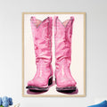 Pair Of Pink Cowboy Boots Art Print