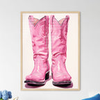 Pair Of Pink Cowboy Boots Art Print