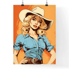 Woman Wearing A Cowboy Hat Art Print