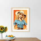 Woman Wearing A Cowboy Hat Art Print