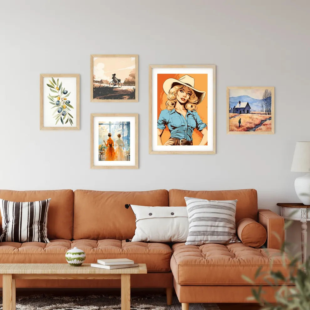 Woman Wearing A Cowboy Hat Art Print