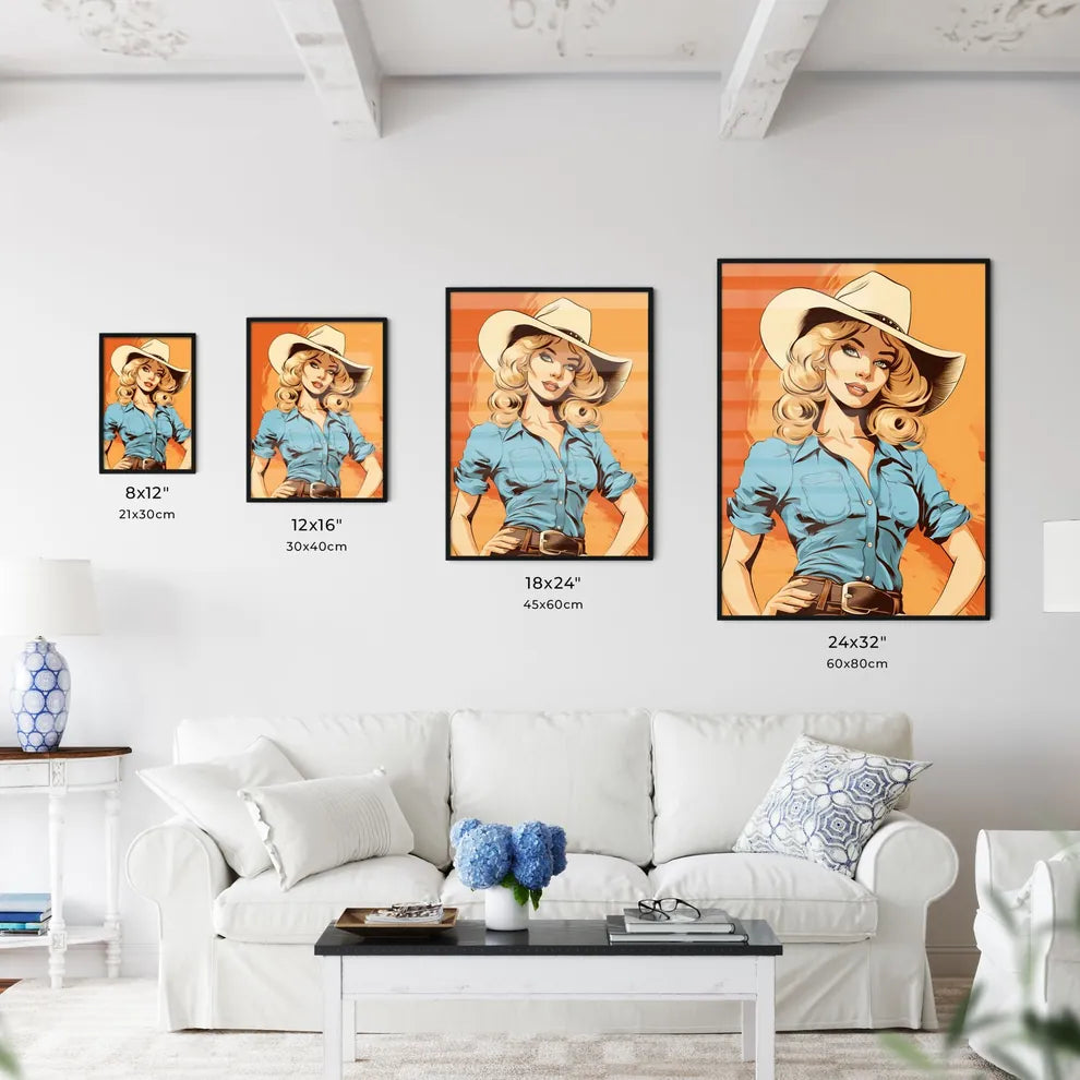Woman Wearing A Cowboy Hat Art Print