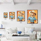 Woman Wearing A Cowboy Hat Art Print