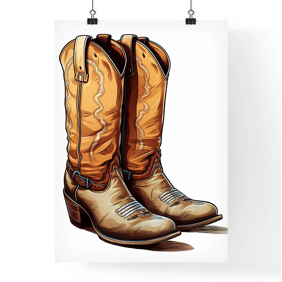 Pair Of Cowboy Boots Art Print