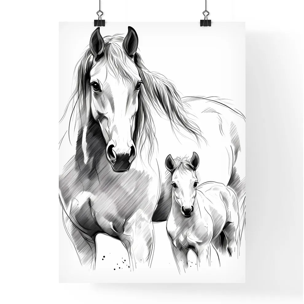 Hebstreit - Eine Stute und ihr Fohlen - Print