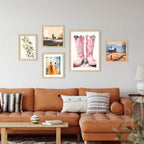 Pair Of Pink Cowboy Boots Art Print