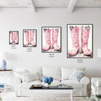 Pair Of Pink Cowboy Boots Art Print