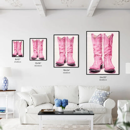 Pair Of Pink Cowboy Boots Art Print