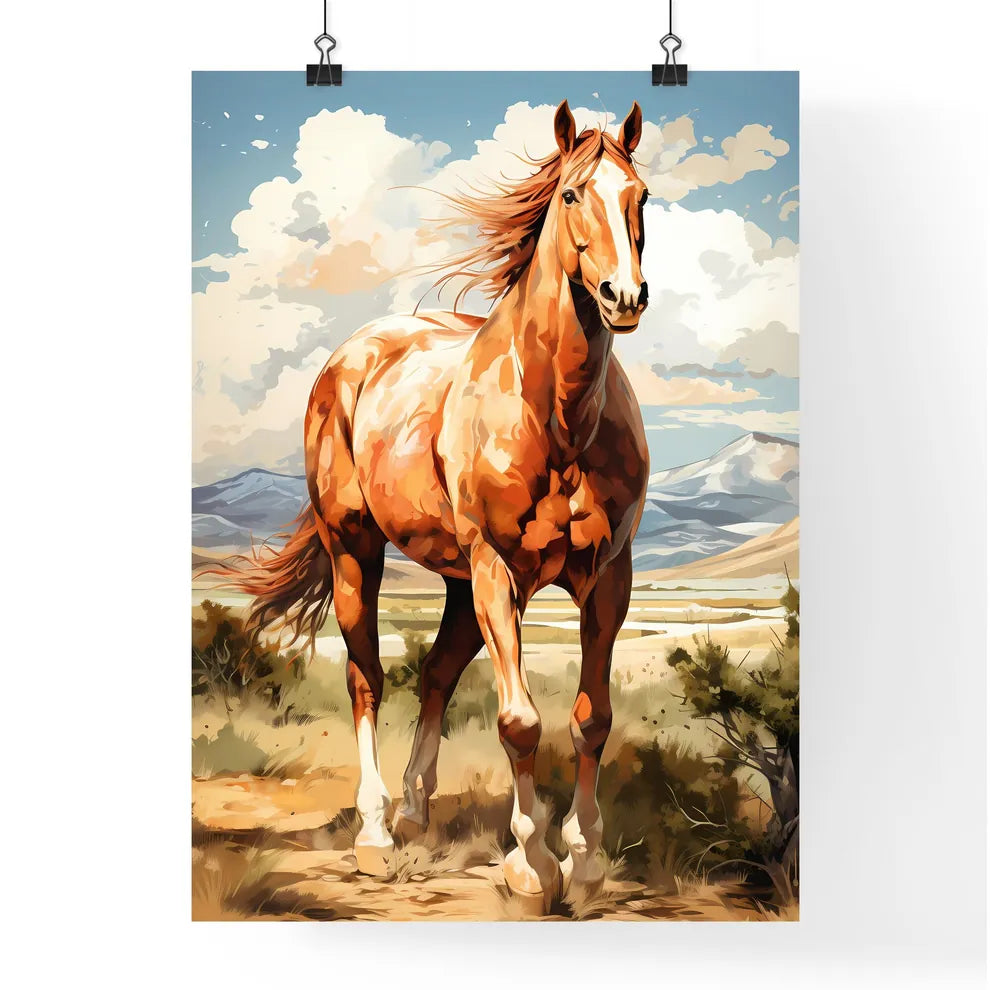 A Painting Of A Horse In A Field