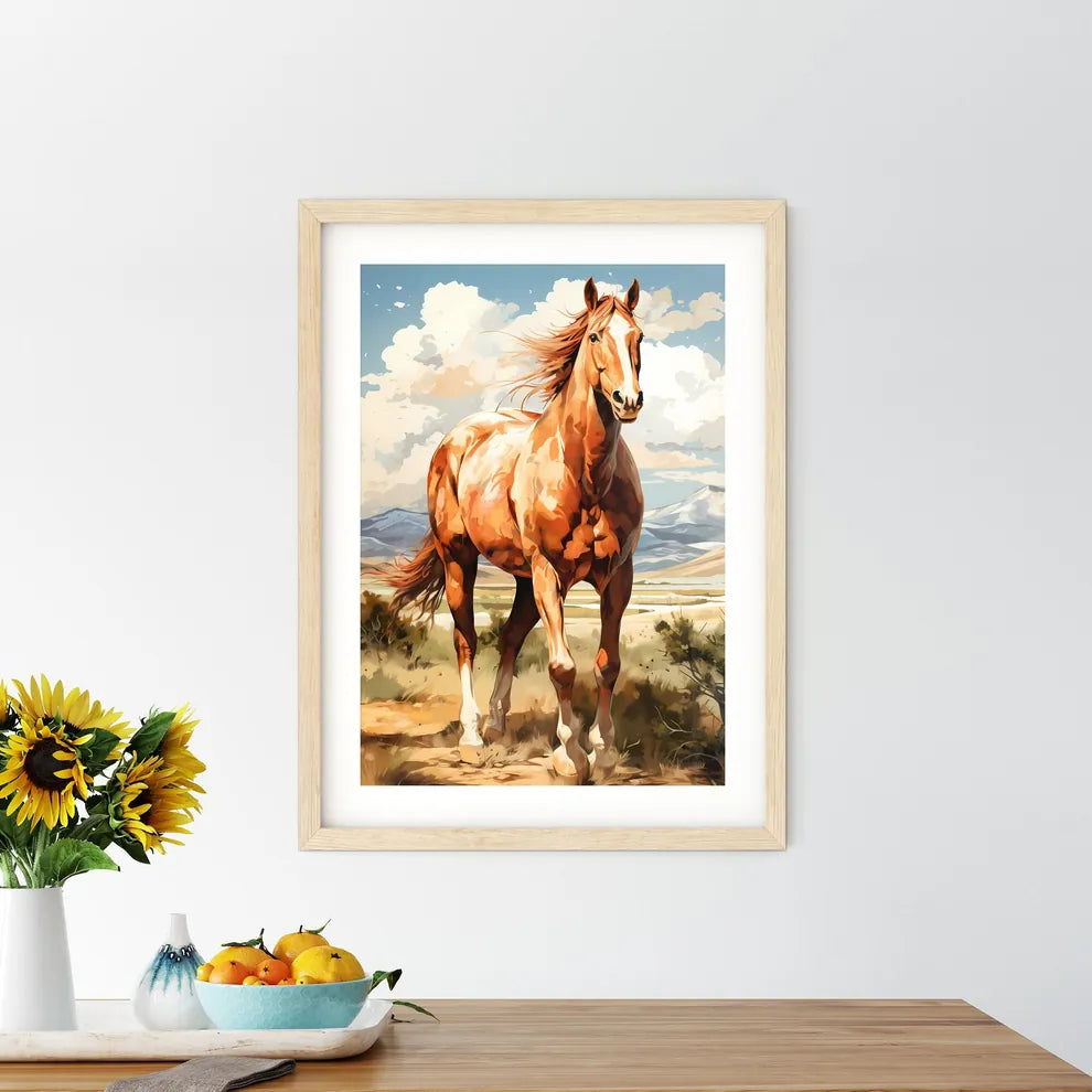 A Painting Of A Horse In A Field