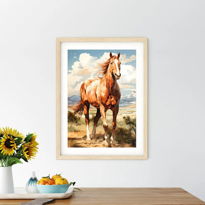 A Painting Of A Horse In A Field