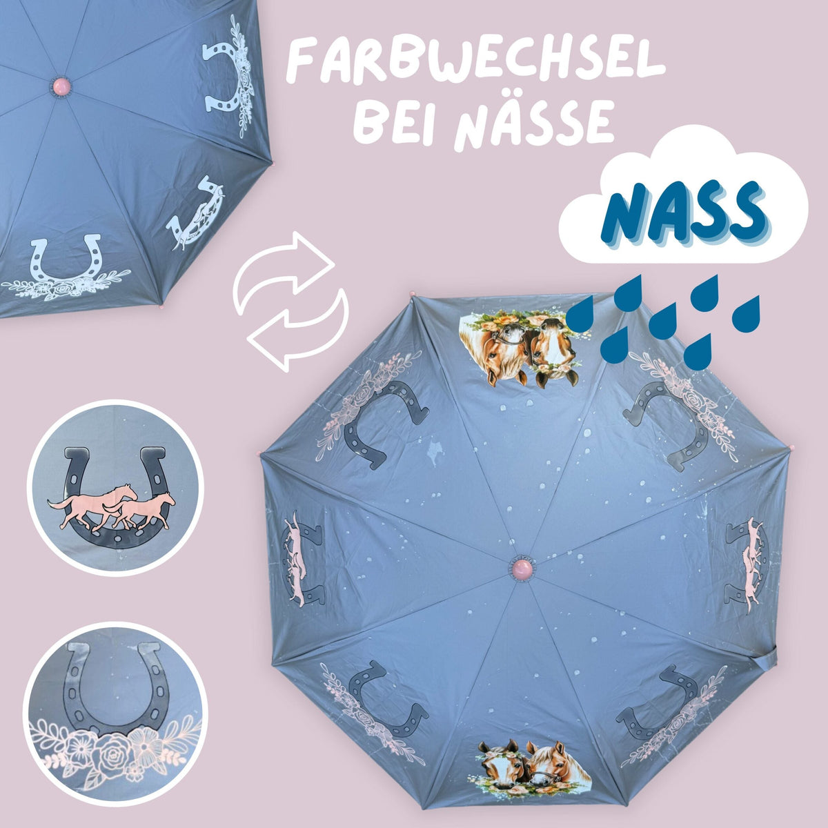 Magic Reflektor Regenschirm Pferd