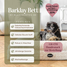 Hundebett Barklay Größe S mit Bouclébezug