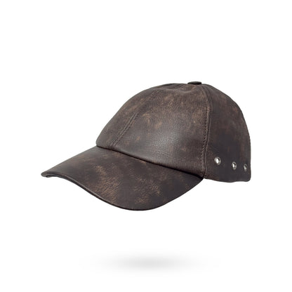 Baseball Cap Leder Outdoor Biker Kappe Lederkappe Käppi Unisex