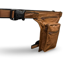 Leder Beintasche Herren Damen Hüfttasche Braun Saddle Brown