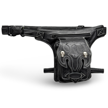 Leder Beintasche Herren Damen Tasche Hüfttasche Braun Shadow Skull