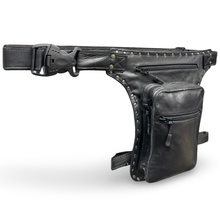 Leder Beintasche Herren Damen Tasche Hüfttasche Iron Black