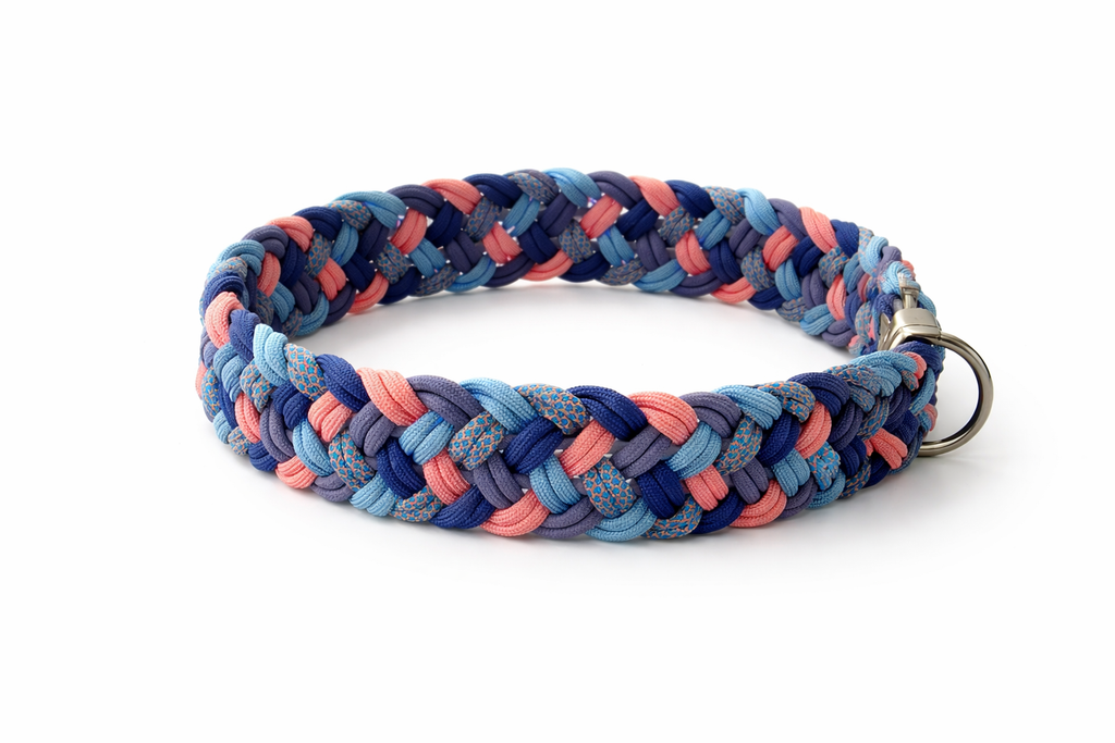 Pfotenlieblinge - Handgemachtes Paracord-Hundehalsband Bubblegum