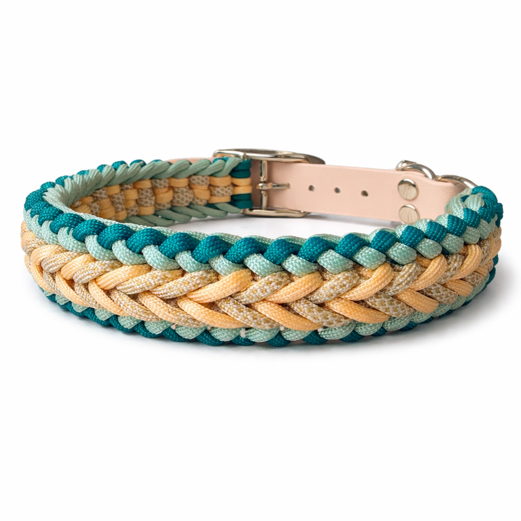 Pfotenlieblinge - Handgemachtes Paracord-Hundehalsband "Seagrass"