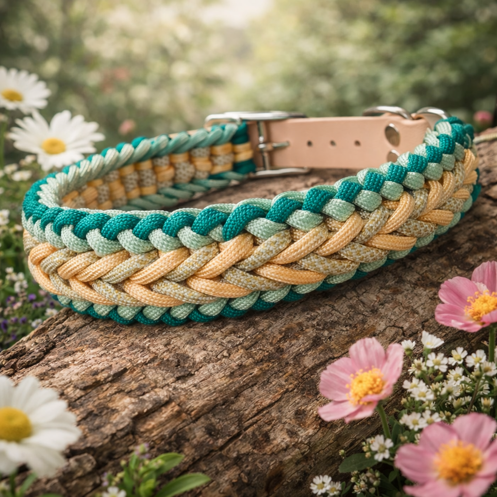 Pfotenlieblinge - Handgemachtes Paracord-Hundehalsband "Seagrass"