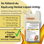 EquiLung Herbal Liquid 1000ml – flüssiges Ergänzungsfuttermittel zur Unterstützung der Atemwege bei Pferden