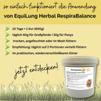 EquiLung Herbal RespiraBalance – Kräutermischung für Pferde in Phasen physiologisch vermehrter Schleimbildung oder bei beanspruchten Atemwegen