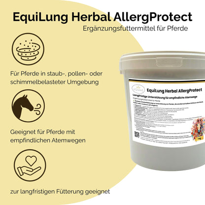 EquiLung Herbal AllergProtect – Kräutermischung für Pferde zur Langzeitfütterung bei empfindlichen Atemwegen durch Staub, Pollen & Umweltreizen
