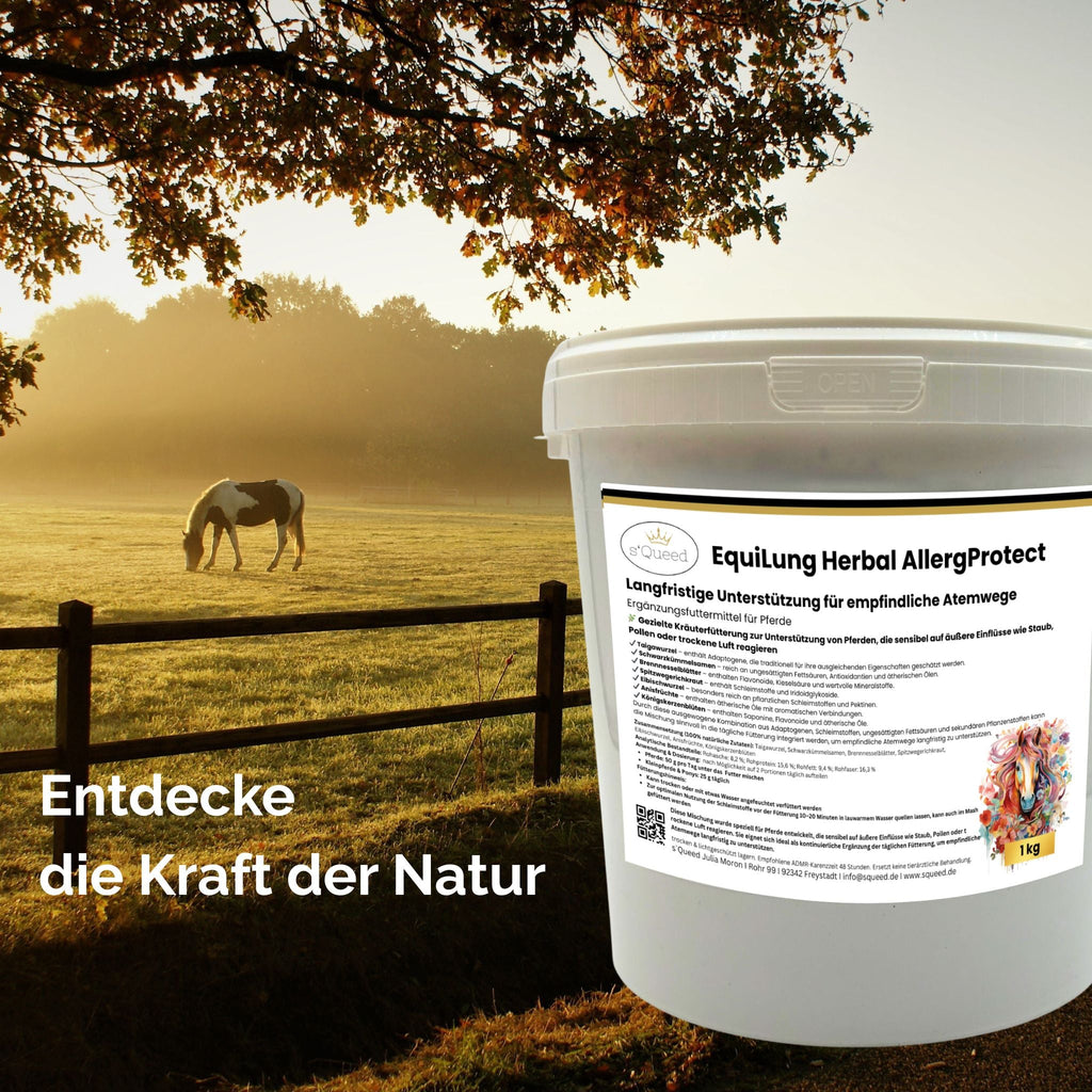 EquiLung Herbal AllergProtect – Kräutermischung für Pferde zur Langzeitfütterung bei empfindlichen Atemwegen durch Staub, Pollen & Umweltreizen