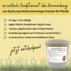 EquiLung Herbal Sensitiv – Kräutermischung für Pferde zur Unterstützung der Atemwege bei hoher Belastung durch Staub, Pollen & Umweltreize