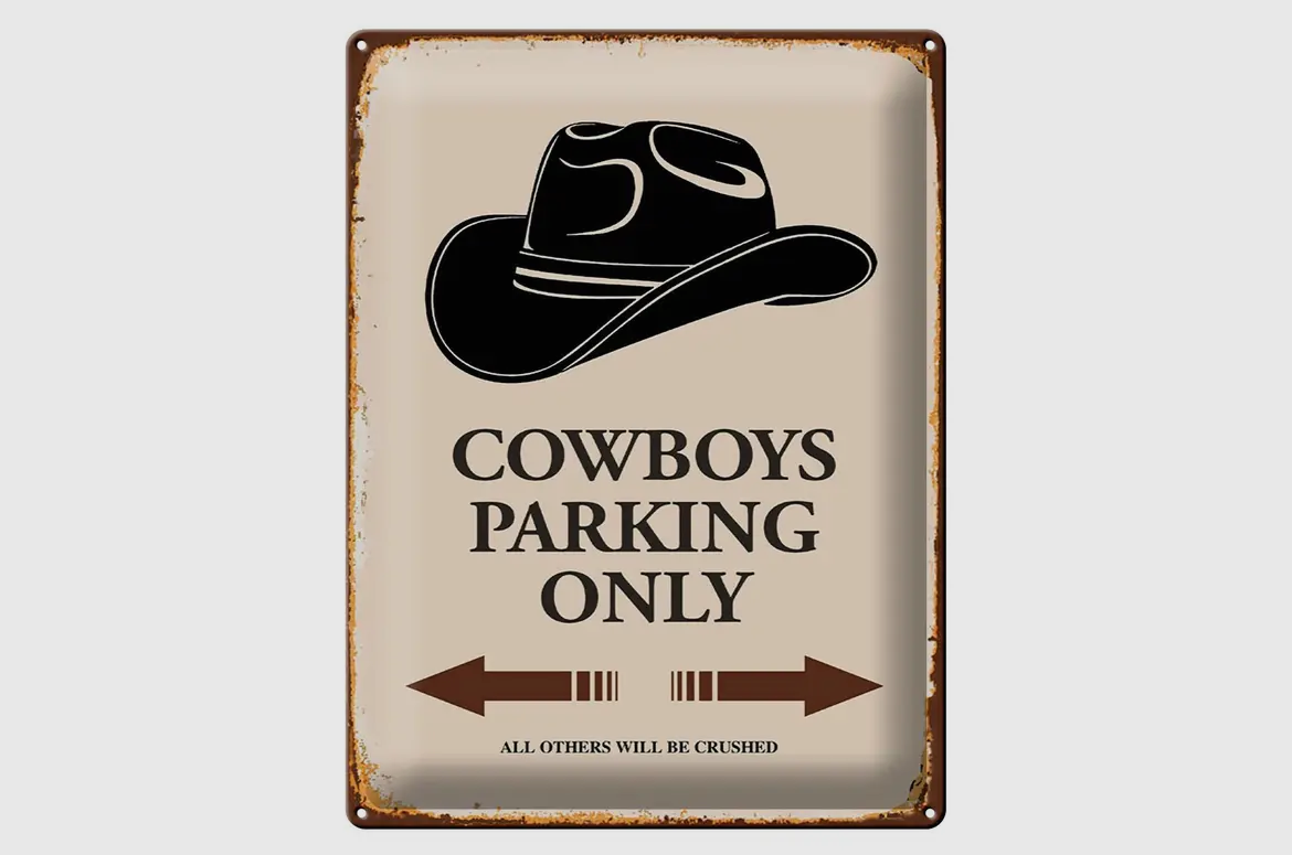 Blechschild "Cowboys Parking Only" 30x40cm