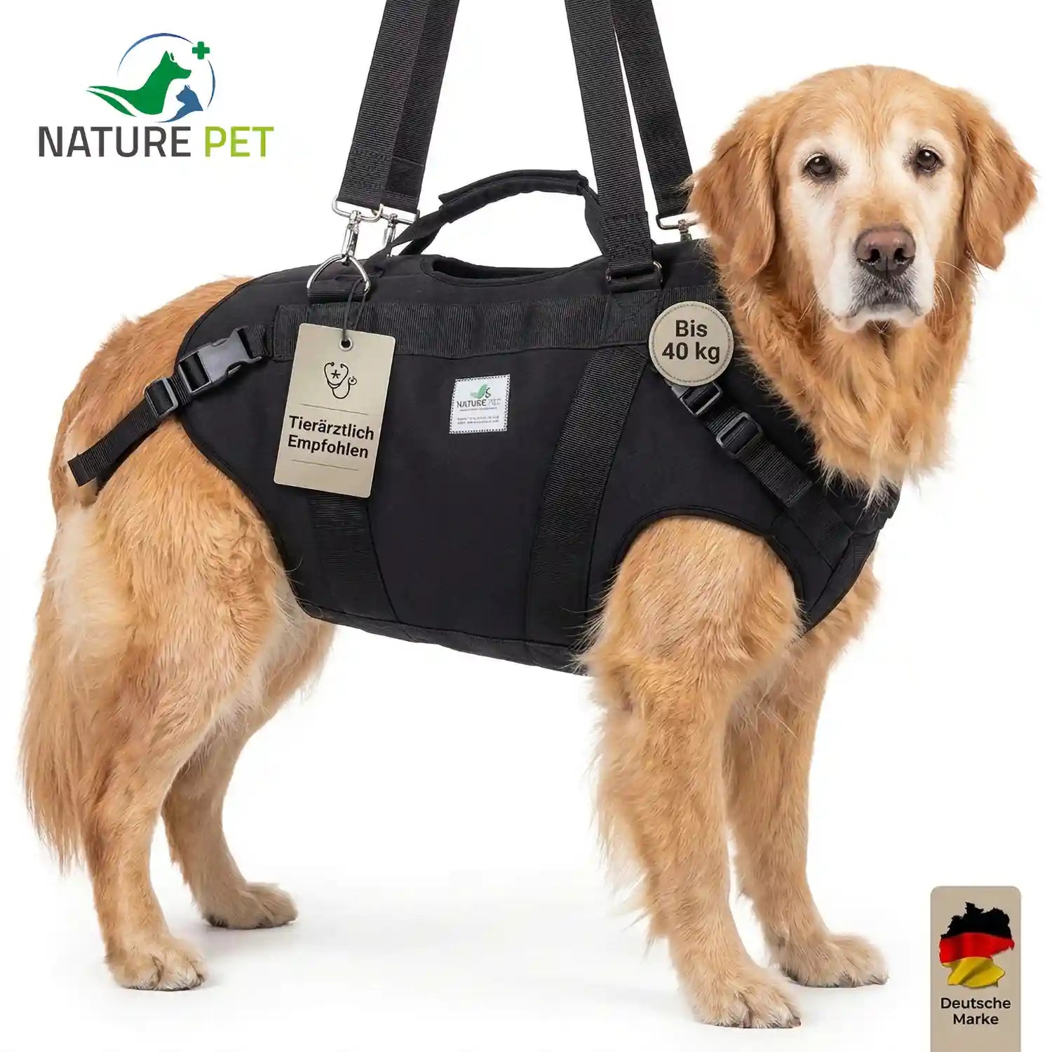 Durchgehende Tragehilfe für Hunde