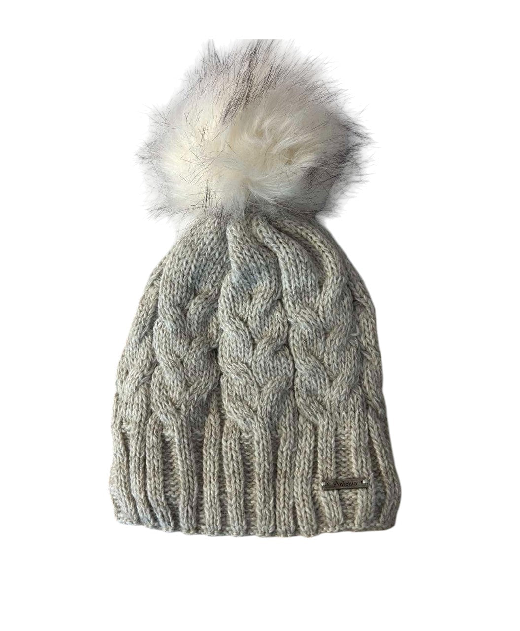 Günstige Strickmütze mit Glitzer » warme Wintermütze mit Fleece Innenfutter » Bommelmütze mit feinen Glitzerfäden