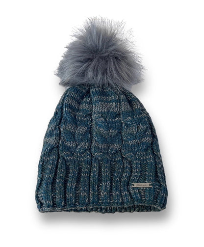Günstige Strickmütze mit Glitzer » warme Wintermütze mit Fleece Innenfutter » Bommelmütze mit feinen Glitzerfäden