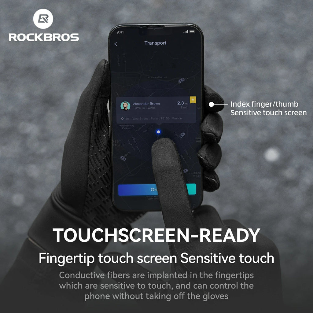 Rockbros - Graphene Winter-Fahrradhandschuhe von 5°C bis 15°C