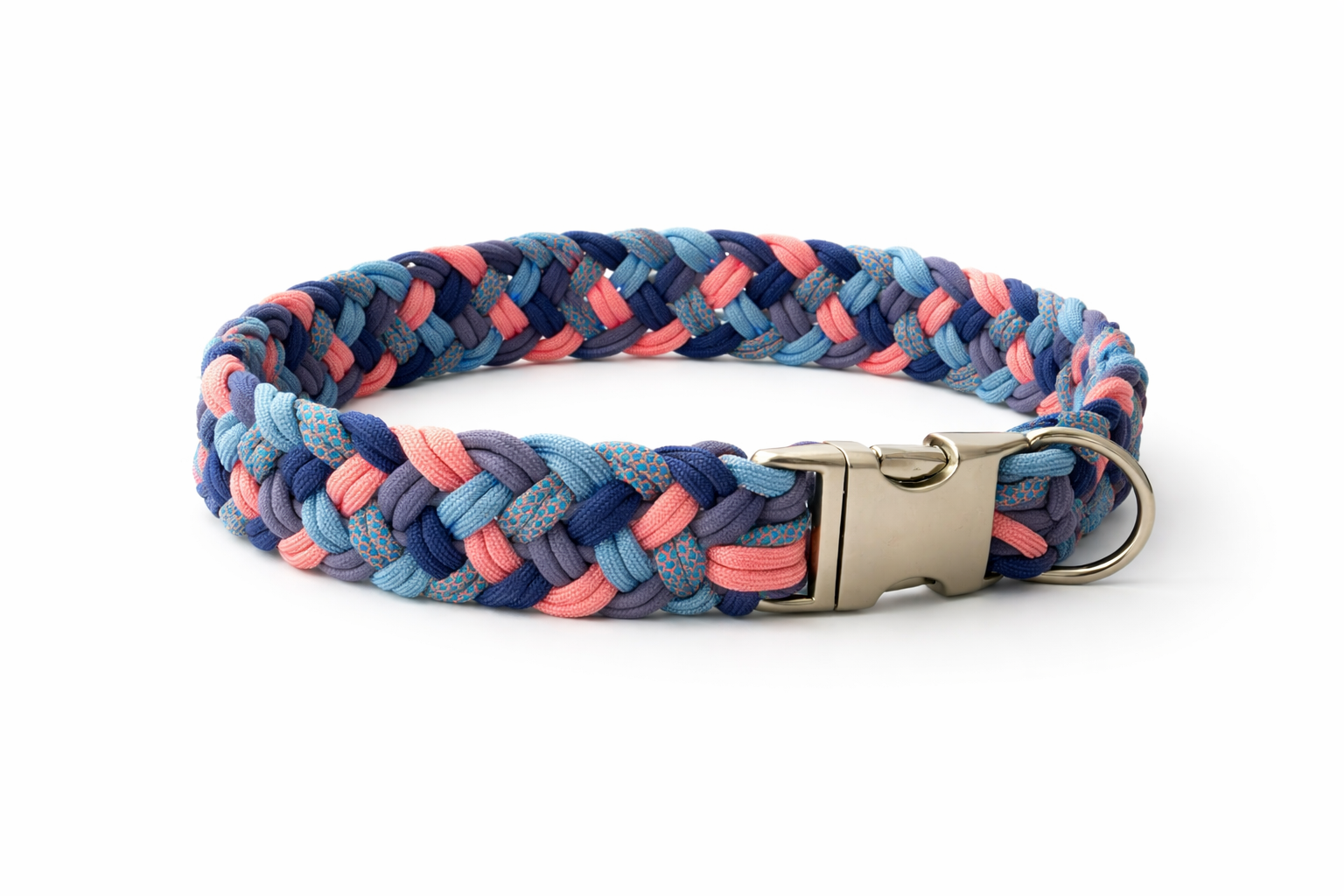 Pfotenlieblinge - Handgemachtes Paracord-Hundehalsband Bubblegum